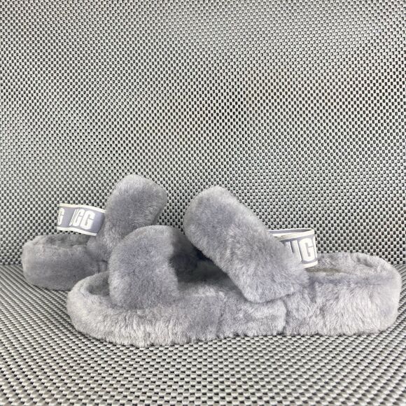 UGG Oh Yeah Slide Slippers Womens Size 9 Gray Elastic Slingback Open Toe - Picture 4 of 13